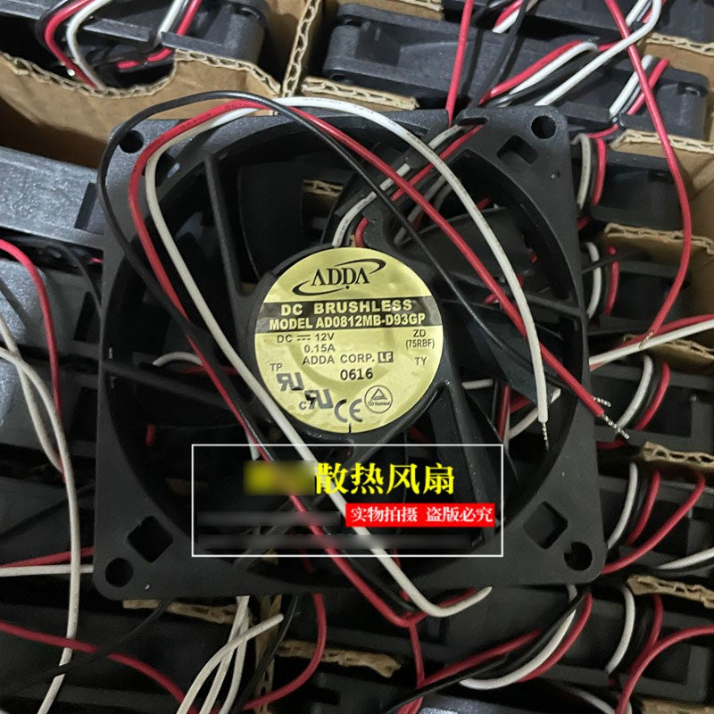 ADDA AD0812MB-D93GP 12V 0.15A 3wires cooling fan ADDA AD0812MB-D93GP 12V 0.15A 3wires cooling fan